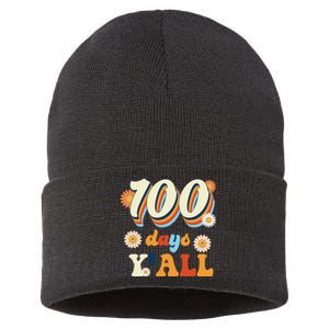 100 Days Of School Retro Sunflower Sustainable Knit Beanie