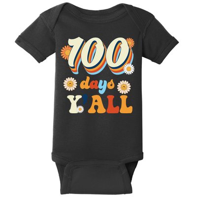 100 Days Of School Retro Sunflower Baby Bodysuit