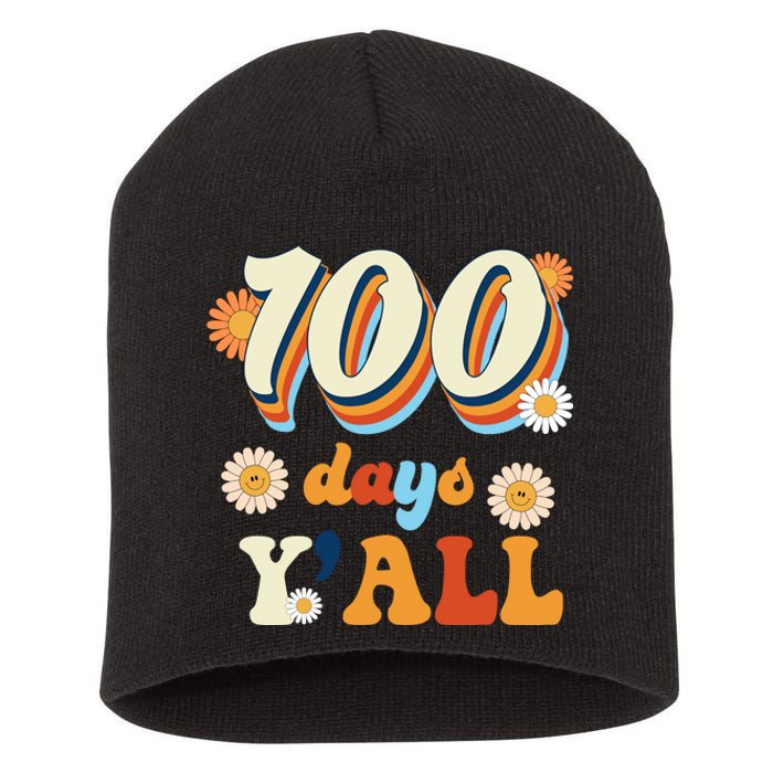 100 Days Of School Retro Sunflower Short Acrylic Beanie