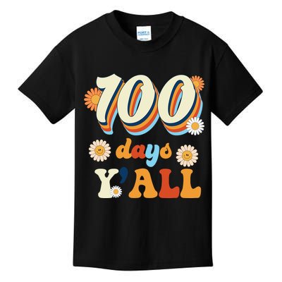 100 Days Of School Retro Sunflower Kids T-Shirt