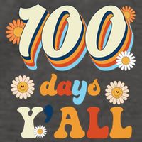 100 Days Of School Retro Sunflower Vector Backpack
