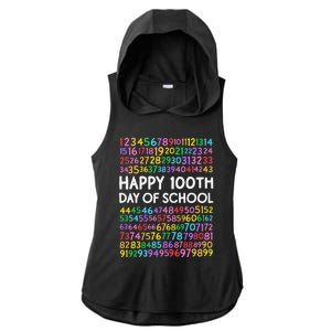 100th Day Of School Teacher 100 Days Math Numbers Ladies PosiCharge Tri-Blend Wicking Draft Hoodie Tank