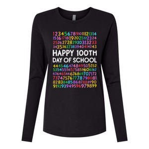 100th Day Of School Teacher 100 Days Math Numbers Womens Cotton Relaxed Long Sleeve T-Shirt