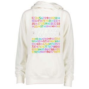 100th Day Of School Teacher 100 Days Math Numbers Womens Funnel Neck Pullover Hood