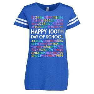 100th Day Of School Teacher 100 Days Math Numbers Enza Ladies Jersey Football T-Shirt