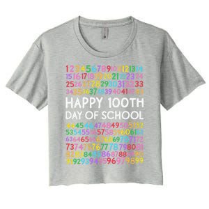 100th Day Of School Teacher 100 Days Math Numbers Women's Crop Top Tee