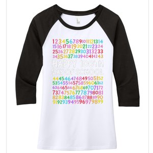 100th Day Of School Teacher 100 Days Math Numbers Women's Tri-Blend 3/4-Sleeve Raglan Shirt