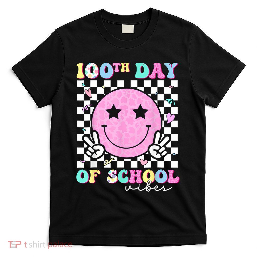 100th Day Of School Vibes Cute Groovy 100 Days Of School T-Shirt