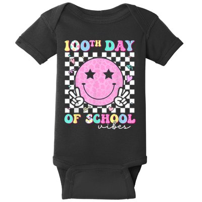 100th Day Of School Vibes Cute Groovy 100 Days Of School Baby Bodysuit