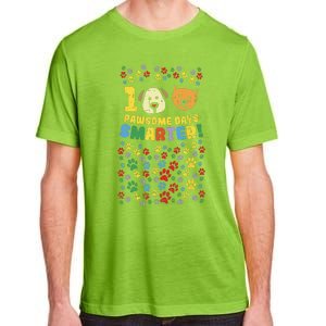 100th Day Of School 100 Pawsome Smarter Dog Cat Paws Adult ChromaSoft Performance T-Shirt