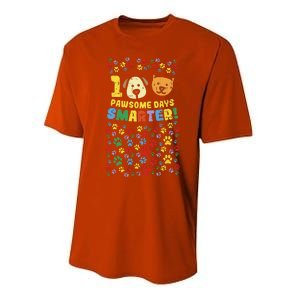 100th Day Of School 100 Pawsome Smarter Dog Cat Paws Performance Sprint T-Shirt