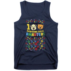 100th Day Of School 100 Pawsome Smarter Dog Cat Paws Tank Top