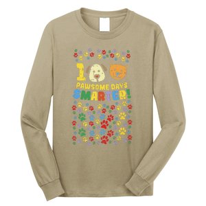 100th Day Of School 100 Pawsome Smarter Dog Cat Paws Long Sleeve Shirt