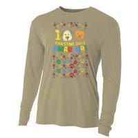 100th Day Of School 100 Pawsome Smarter Dog Cat Paws Cooling Performance Long Sleeve Crew