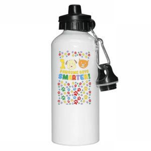 100th Day Of School 100 Pawsome Smarter Dog Cat Paws Aluminum Water Bottle