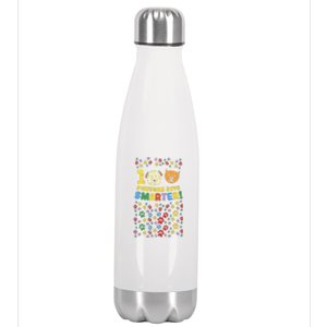 100th Day Of School 100 Pawsome Smarter Dog Cat Paws Stainless Steel Insulated Water Bottle