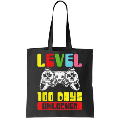 100 Days Of School Gamer Level 100 Days Unlocked Tote Bag