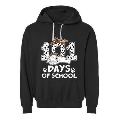 100 Days Of School Dalmatian Dog Wo Girl 100 Days Smarter Garment-Dyed Fleece Hoodie