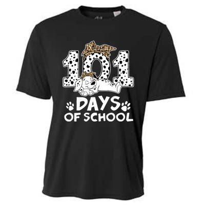 100 Days Of School Dalmatian Dog Wo Girl 100 Days Smarter Cooling Performance Crew T-Shirt