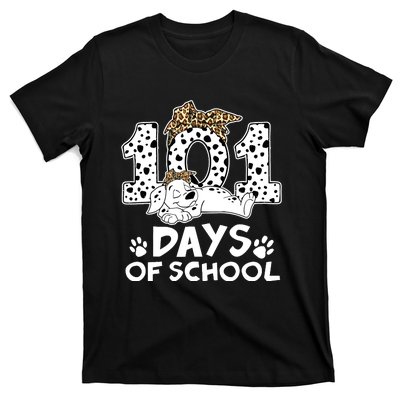 100 Days Of School Dalmatian Dog Wo Girl 100 Days Smarter T-Shirt