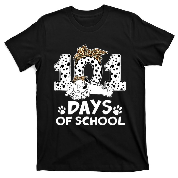 100 Days Of School Dalmatian Dog Wo Girl 100 Days Smarter T-Shirt