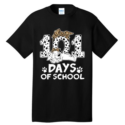 100 Days Of School Dalmatian Dog Wo Girl 100 Days Smarter Tall T-Shirt