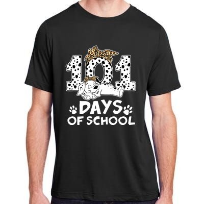 100 Days Of School Dalmatian Dog Wo Girl 100 Days Smarter Adult ChromaSoft Performance T-Shirt