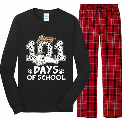 100 Days Of School Dalmatian Dog Wo Girl 100 Days Smarter Long Sleeve Pajama Set