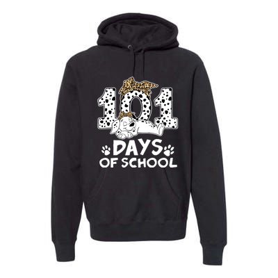 100 Days Of School Dalmatian Dog Wo Girl 100 Days Smarter Premium Hoodie