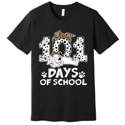 100 Days Of School Dalmatian Dog Wo Girl 100 Days Smarter Premium T-Shirt