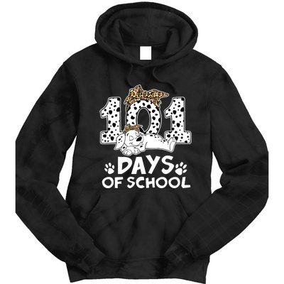 100 Days Of School Dalmatian Dog Wo Girl 100 Days Smarter Tie Dye Hoodie