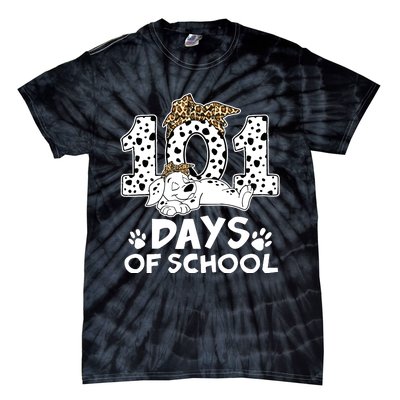 100 Days Of School Dalmatian Dog Wo Girl 100 Days Smarter Tie-Dye T-Shirt