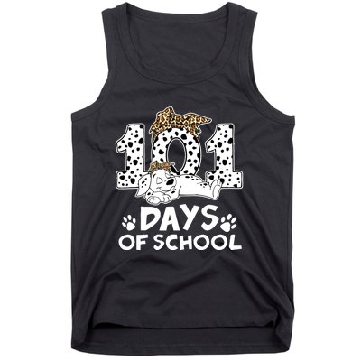 100 Days Of School Dalmatian Dog Wo Girl 100 Days Smarter Tank Top