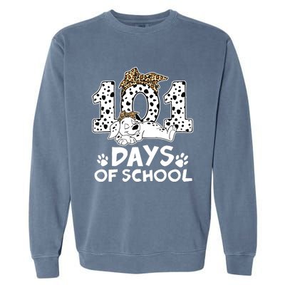 100 Days Of School Dalmatian Dog Wo Girl 100 Days Smarter Garment-Dyed Sweatshirt