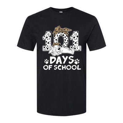 100 Days Of School Dalmatian Dog Wo Girl 100 Days Smarter Softstyle CVC T-Shirt