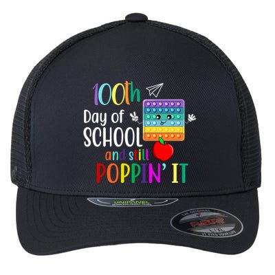 100th Day Of School And Still Poppin' It Flexfit Unipanel Trucker Cap