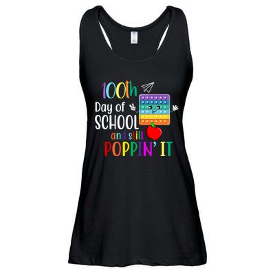 100th Day Of School And Still Poppin' It Ladies Essential Flowy Tank