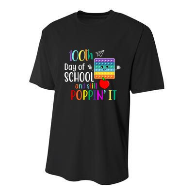 100th Day Of School And Still Poppin' It Youth Performance Sprint T-Shirt