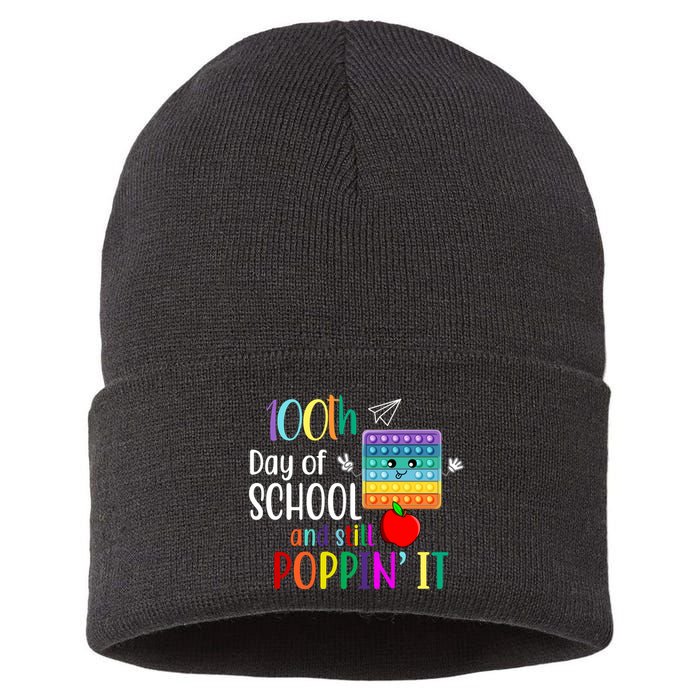 100th Day Of School And Still Poppin' It Sustainable Knit Beanie