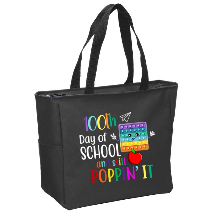 100th Day Of School And Still Poppin' It Zip Tote Bag