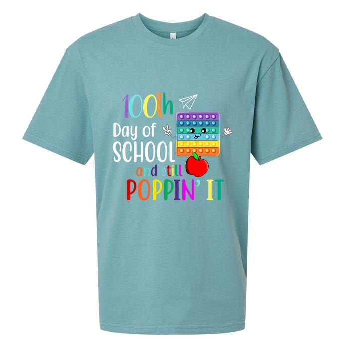 100th Day Of School And Still Poppin' It Sueded Cloud Jersey T-Shirt