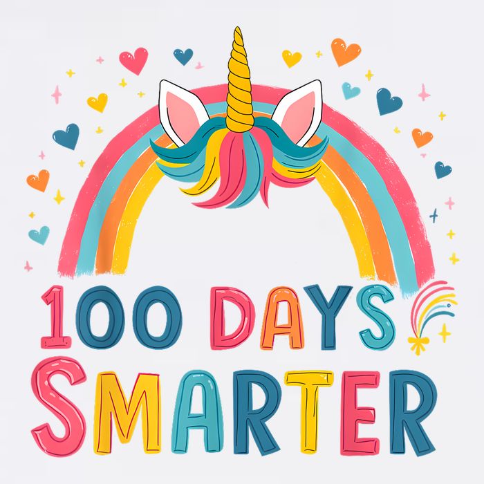100 Days Of School Smarter Unicorn Button