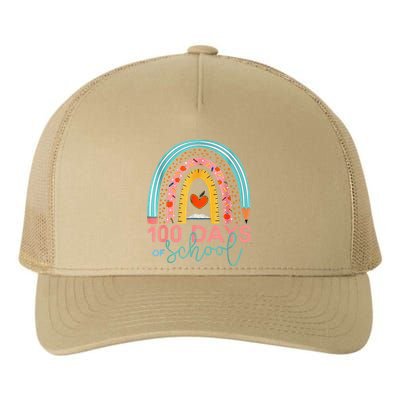 100th Day Of School Teacher 100 Days Smarter Boho Rainbow Yupoong Adult 5-Panel Trucker Hat