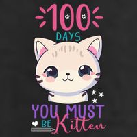 100 Days Of School You Must Be Kitten Cute 7 Panel Mesh Trucker Snapback Hat