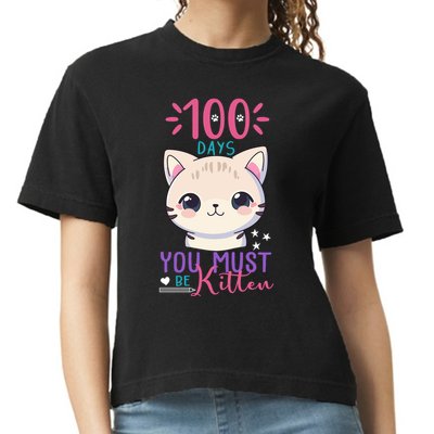 100 Days Of School You Must Be Kitten Cute Comfort Colors Boxy T-Shirt