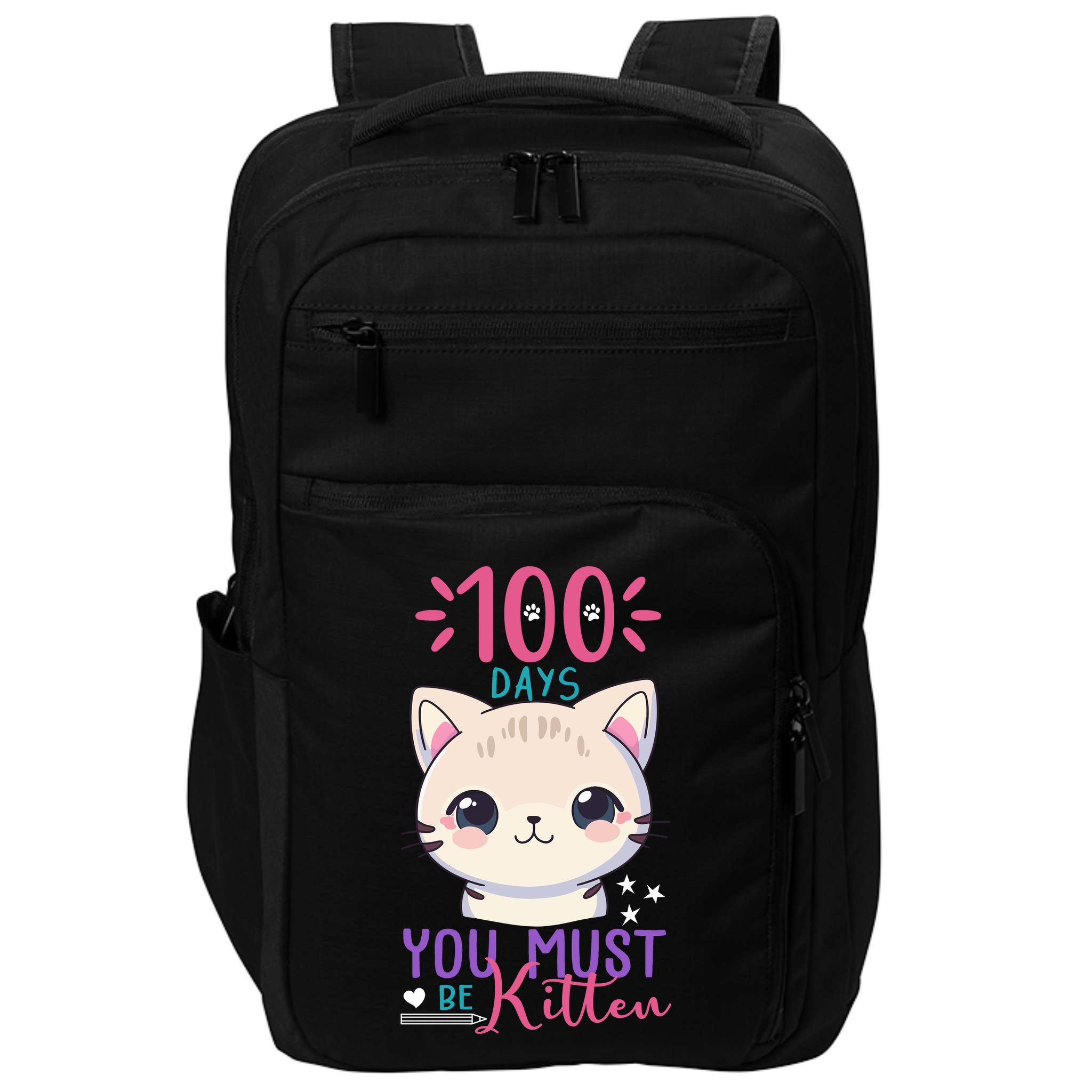100 Days Of School You Must Be Kitten Cute Impact Tech Backpack