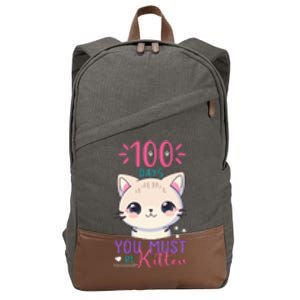 100 Days Of School You Must Be Kitten Cute Cotton Canvas Backpack