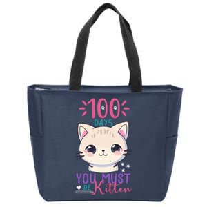 100 Days Of School You Must Be Kitten Cute Zip Tote Bag