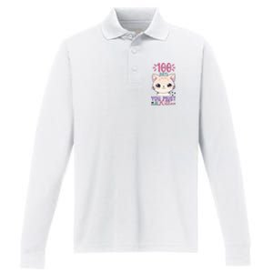 100 Days Of School You Must Be Kitten Cute Performance Long Sleeve Polo