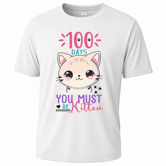100 Days Of School You Must Be Kitten Cute Cooling Performance Crew T-Shirt